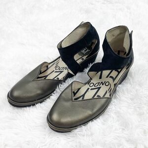 Fly London Pats801 Fly Anthracite Leather Wedges